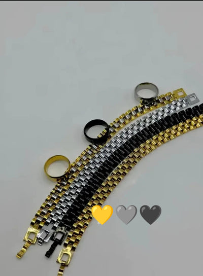 Stainless steel beautiful hand chain bracelet with ring with premium box packing 🚨