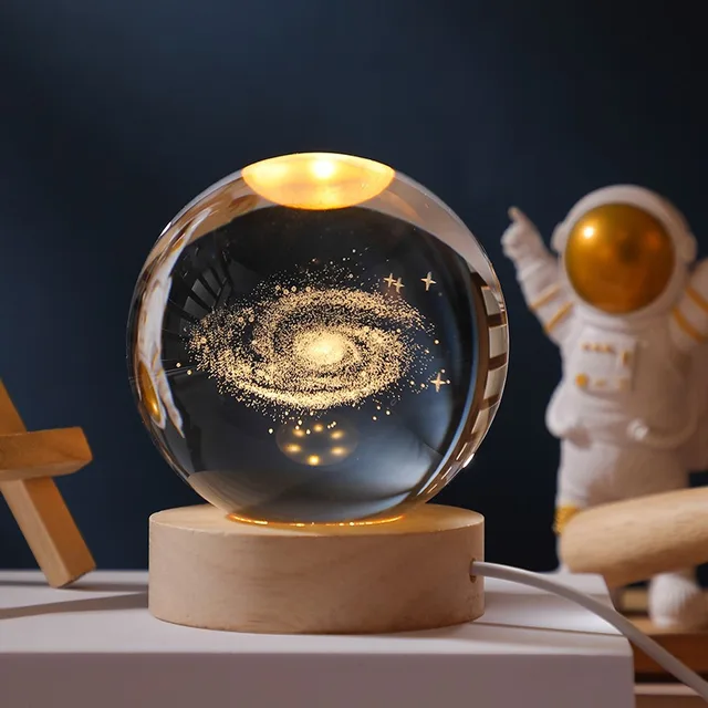 Crystal ball lamp with light base with gift packaging