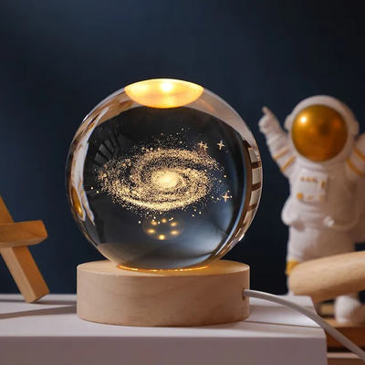 Crystal ball lamp with light base with gift packaging