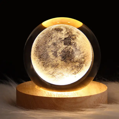 Crystal ball lamp with light base with gift packaging