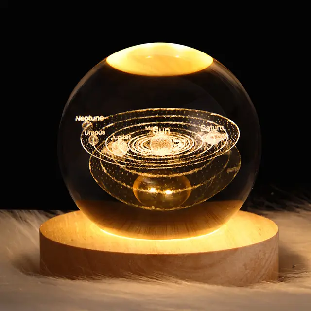 Crystal ball lamp with light base with gift packaging